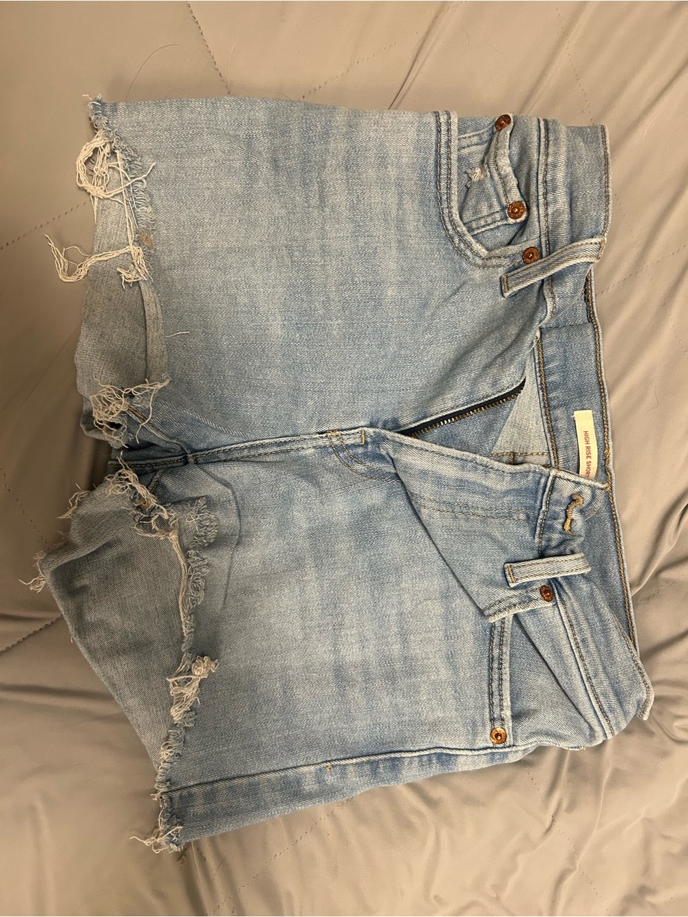 Levi light Blue Frayed Hem Women's Denim Shorts